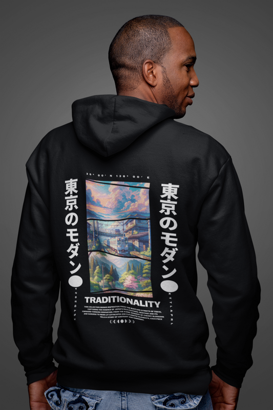 Traditionality Flow – Japanese Graphic Zip Hoodie