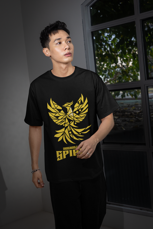 Unbreakable Spirit Oversized T-Shirt – Golden Vinyl Print