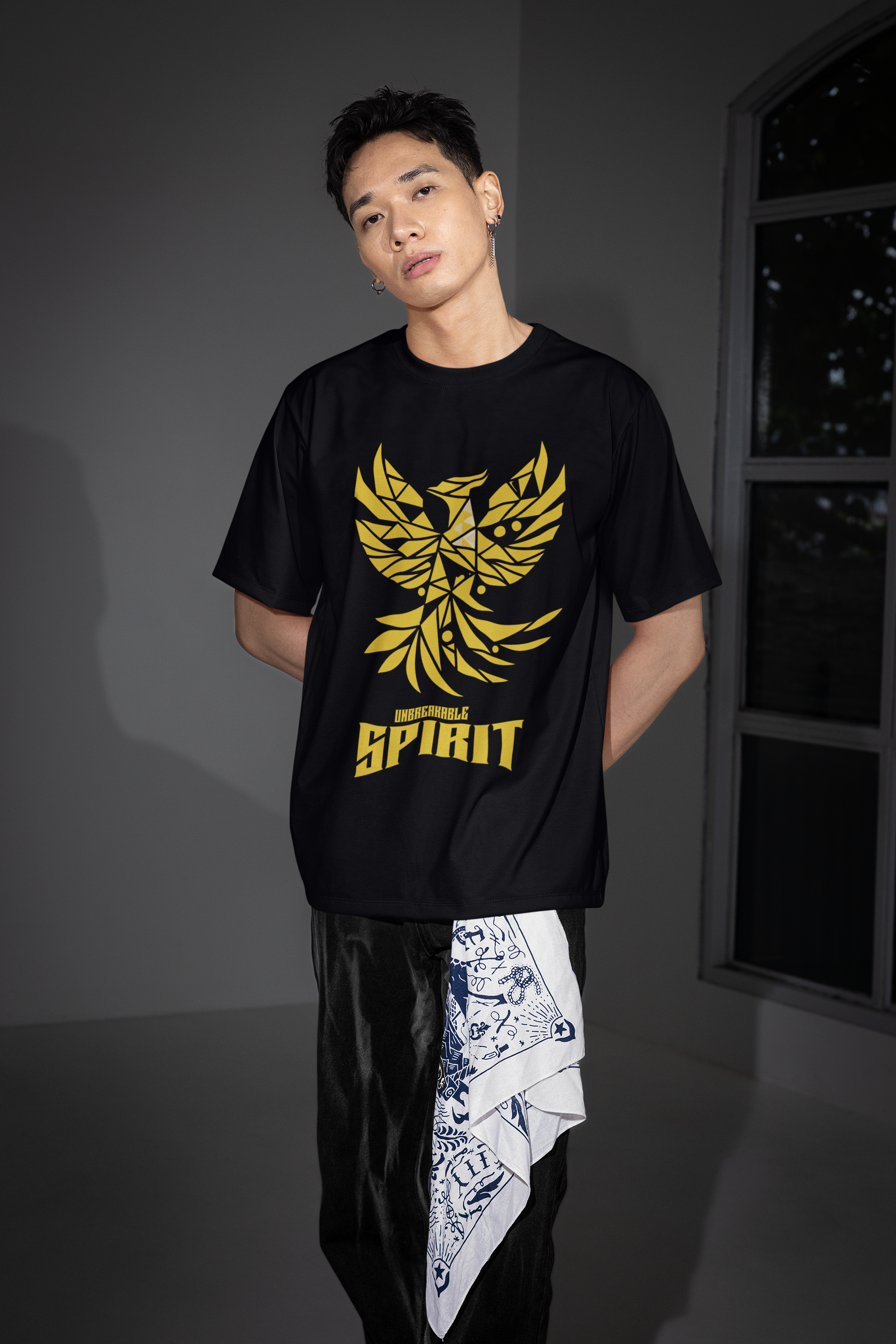 Unbreakable Spirit Oversized T-Shirt – Golden Vinyl Print