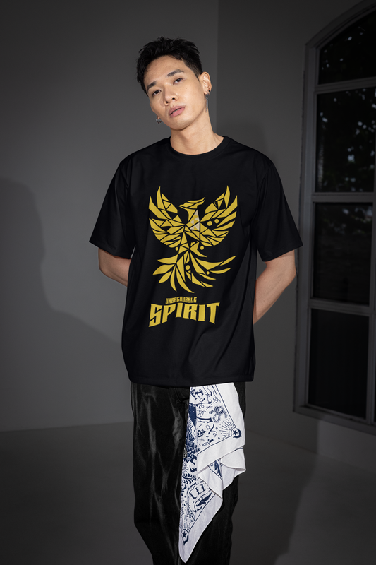 Unbreakable Spirit Oversized T-Shirt – Golden Vinyl Print
